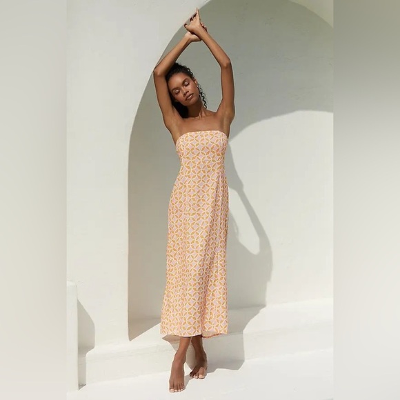 Anthropologie Dresses & Skirts - ANTHROPOLOGIE Aliza Strapless Linen Maxi Dress - Pink Size XS